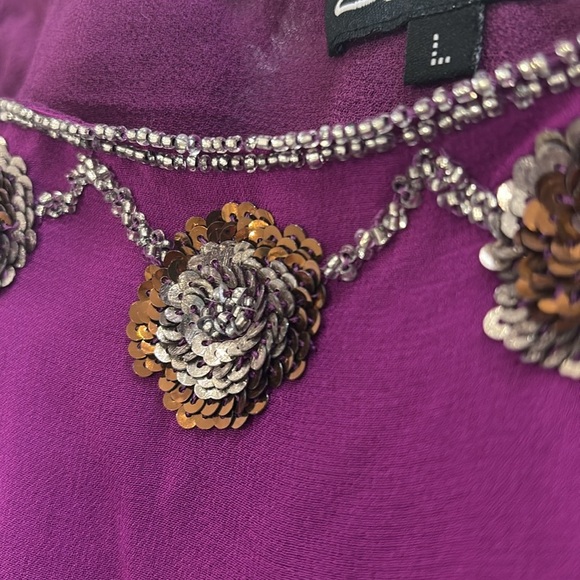 RARE Purple embellished 100% Silk Top - Picture 11 of 12